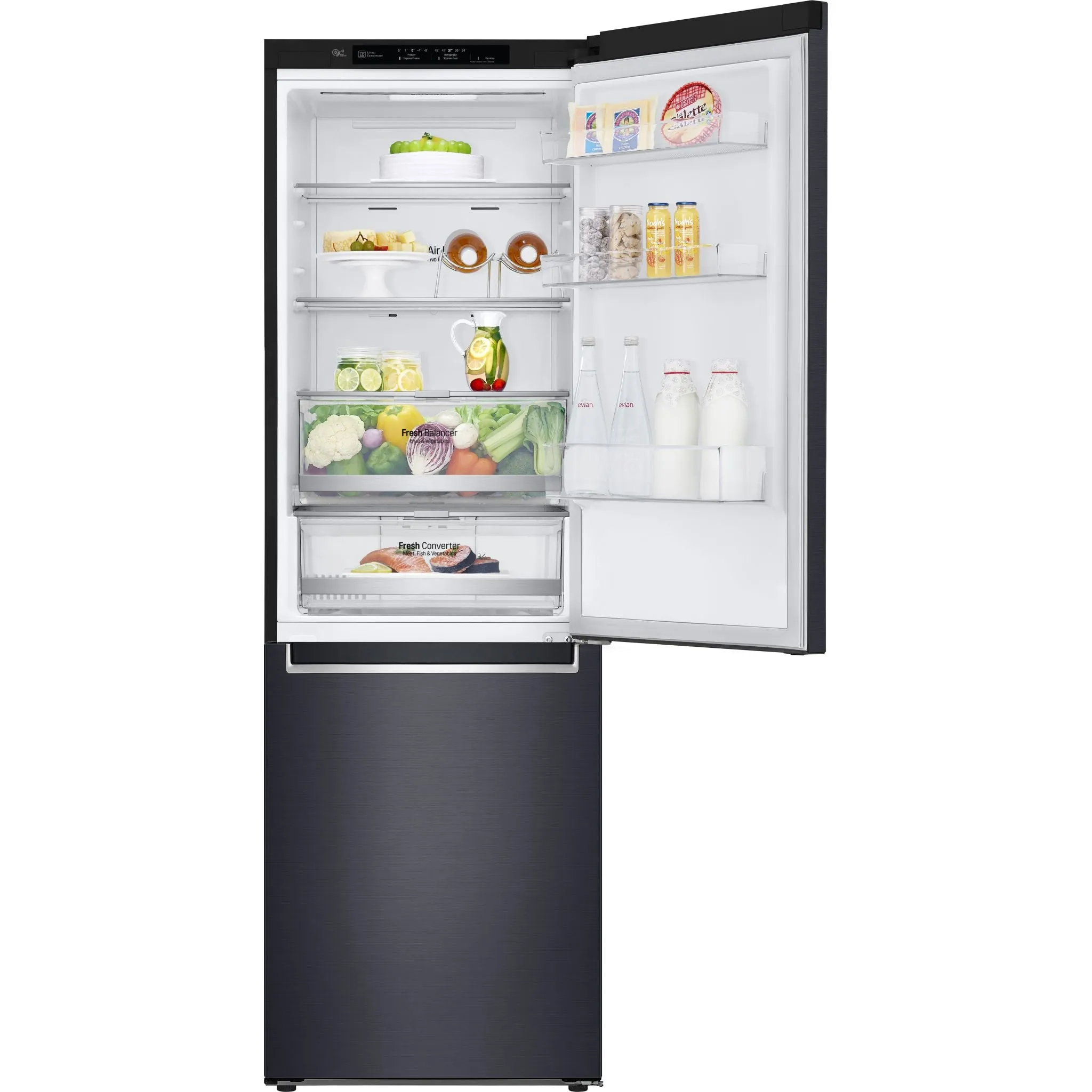 LG Bottom Mount Fridge (LBNC12241P) - Black Stainless