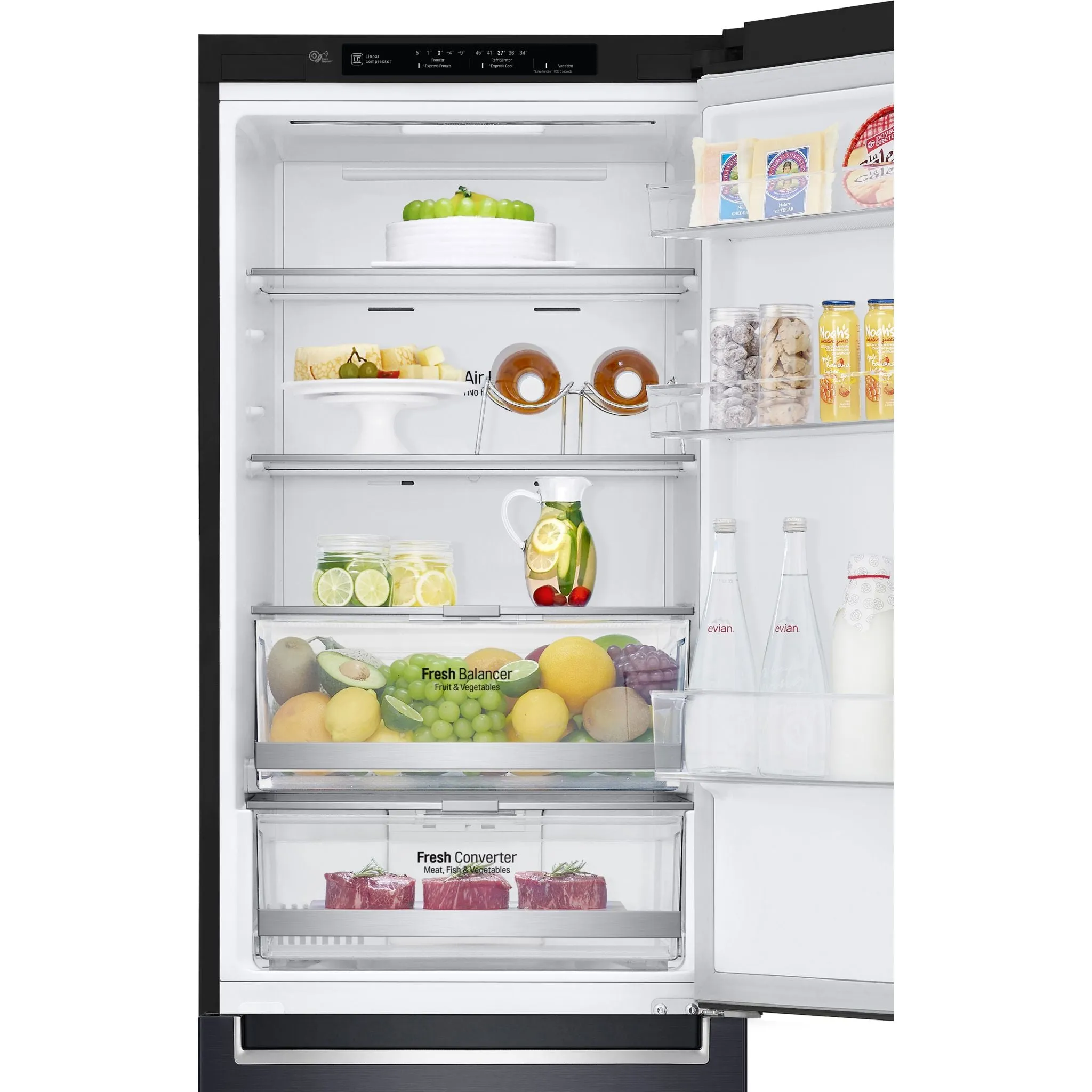LG Bottom Mount Fridge (LBNC12241P) - Black Stainless