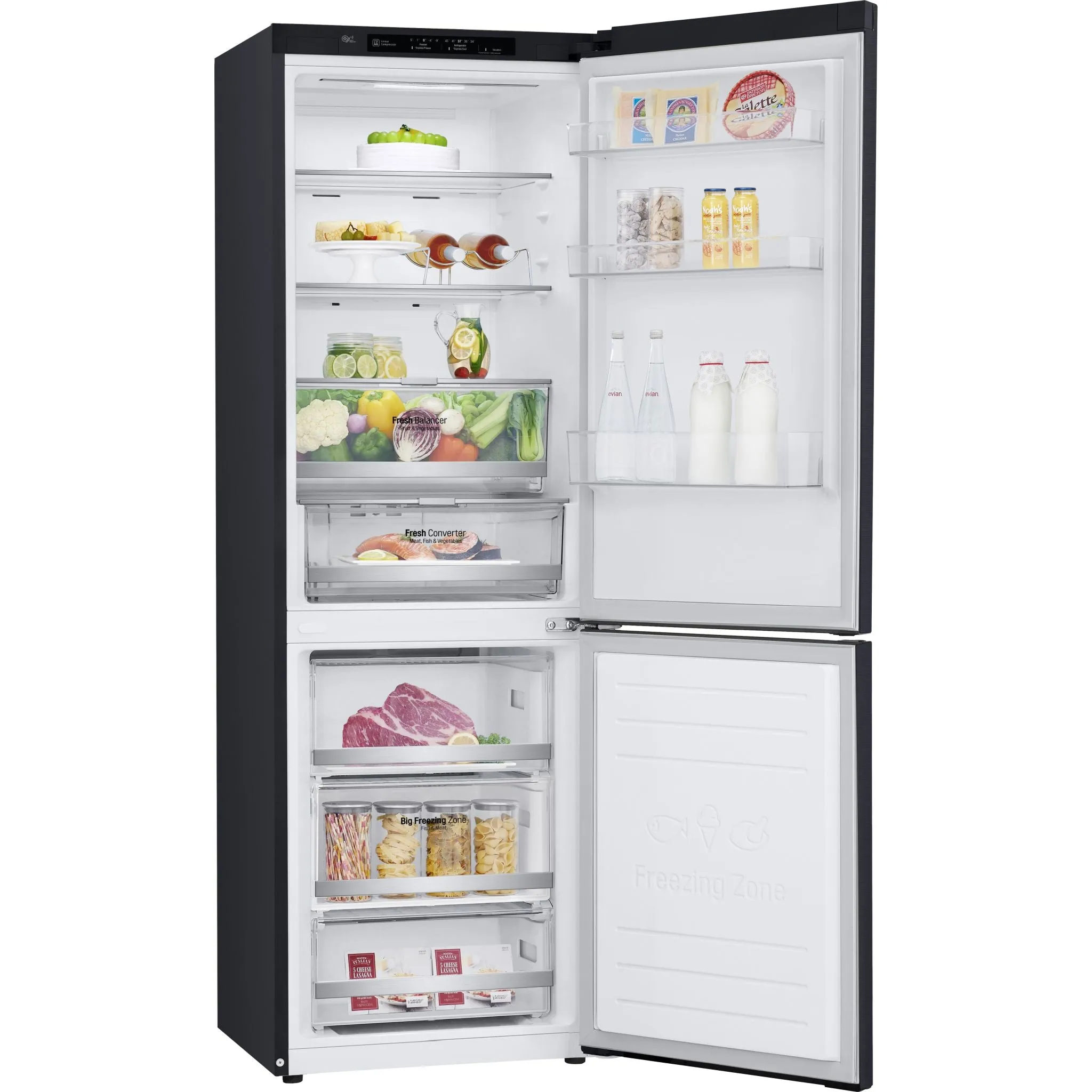 LG Bottom Mount Fridge (LBNC12241P) - Black Stainless