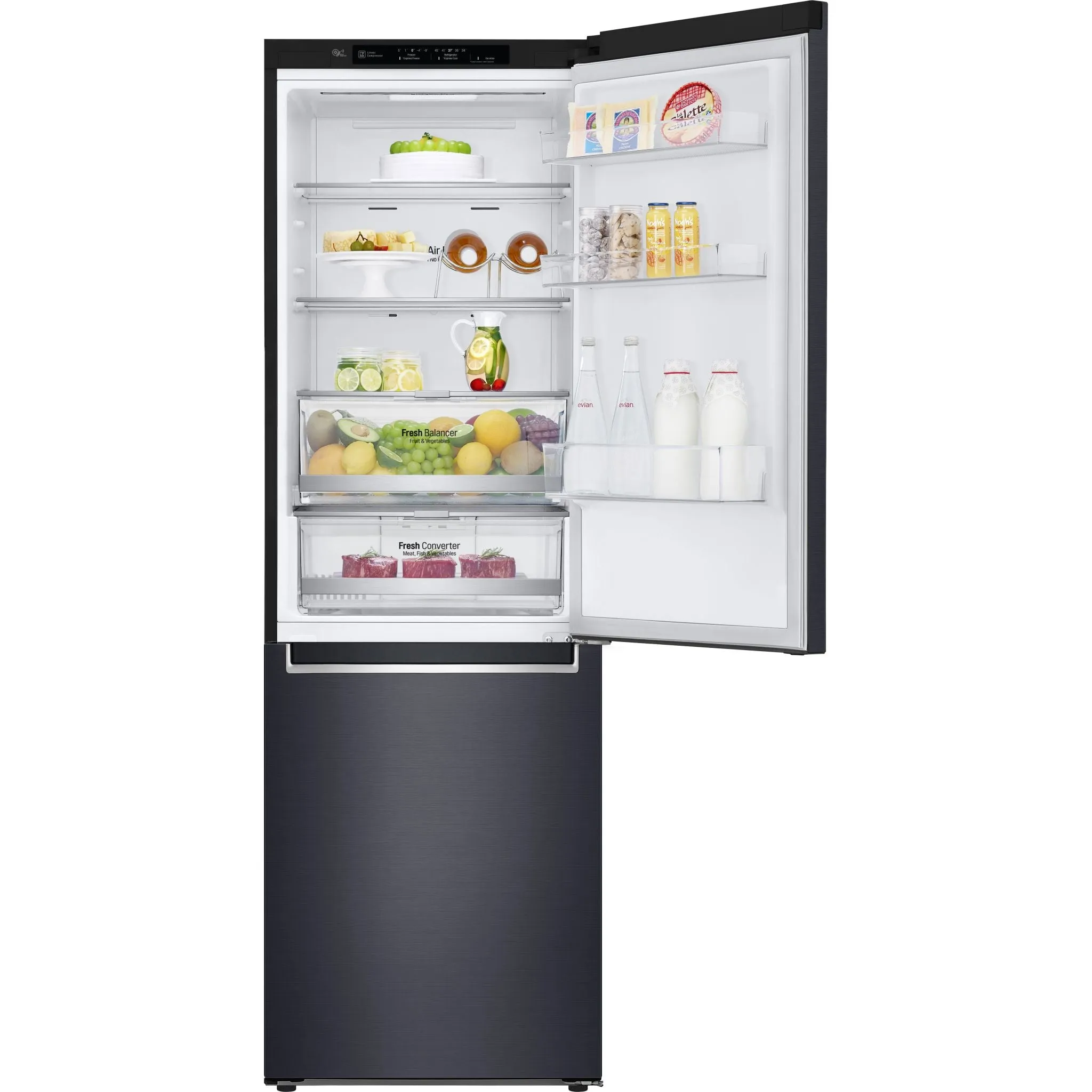LG Bottom Mount Fridge (LBNC12241P) - Black Stainless