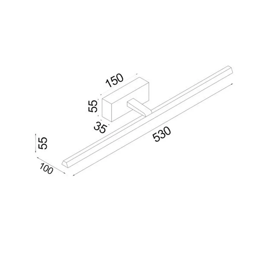 Lineal LED Vanity Light CCT Medium 12w White, Black, Chrome
