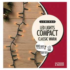 Lumineo 1000 Classic Warm LED Compact Christmas Lights (22.5m)