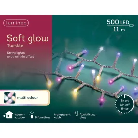 Lumineo 11m Multi-Coloured Soft Glow Compact Twinkle Function String Lights