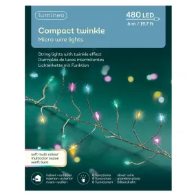 Lumineo 480 Multi Coloured Micro LED Compact Twinkle Lights (6m)