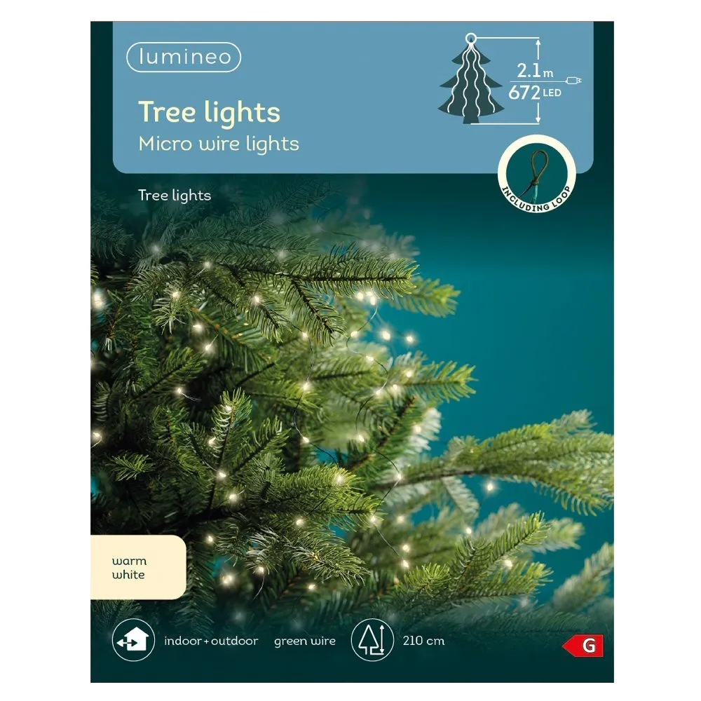 Lumineo 672 Warm White Micro LED Tree Lights (2.1m)
