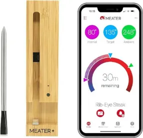 MEATER Plus | 50m Long Range Smart Wireless Meat Thermometer for The Oven Grill Kitchen BBQ Smoker Rotisserie with Bluetooth and WiFi Digital Connectivity