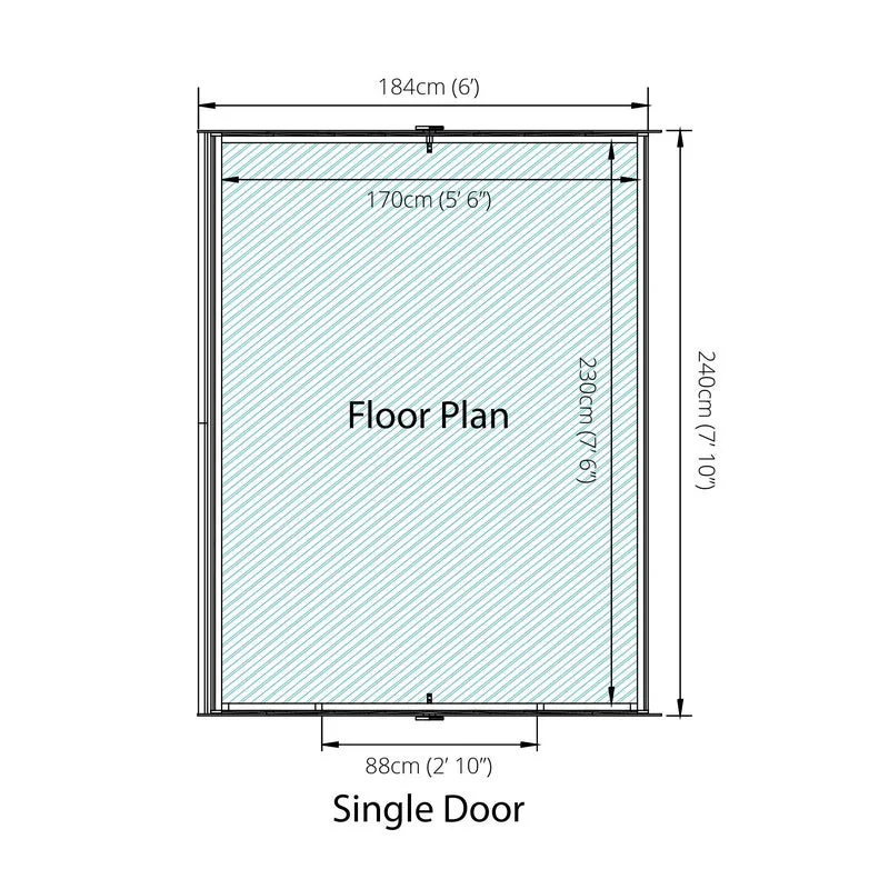Mercia 6' 3" x 7' 10" Apex Shed - Budget Dip Treated Overlap