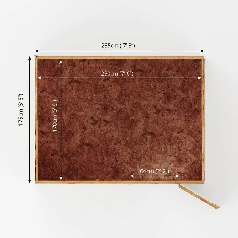 Mercia 7' 10" x 6' 3" Reverse Apex Shed - Budget Dip Treated Overlap