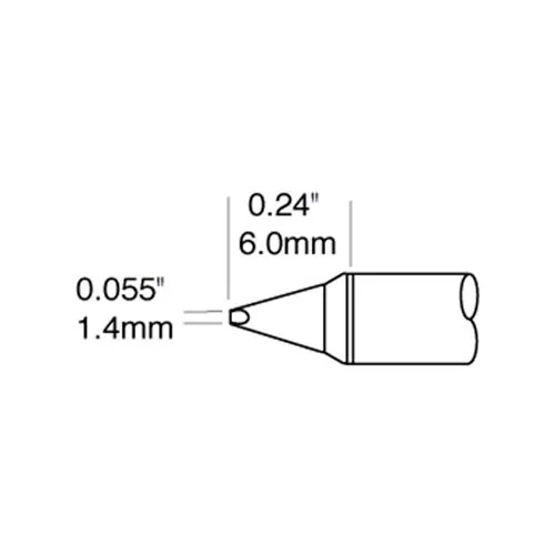 Metcal STTC-138P 800 Series 30° Chisel Solder Tip, 1.5 x 6.0mm
