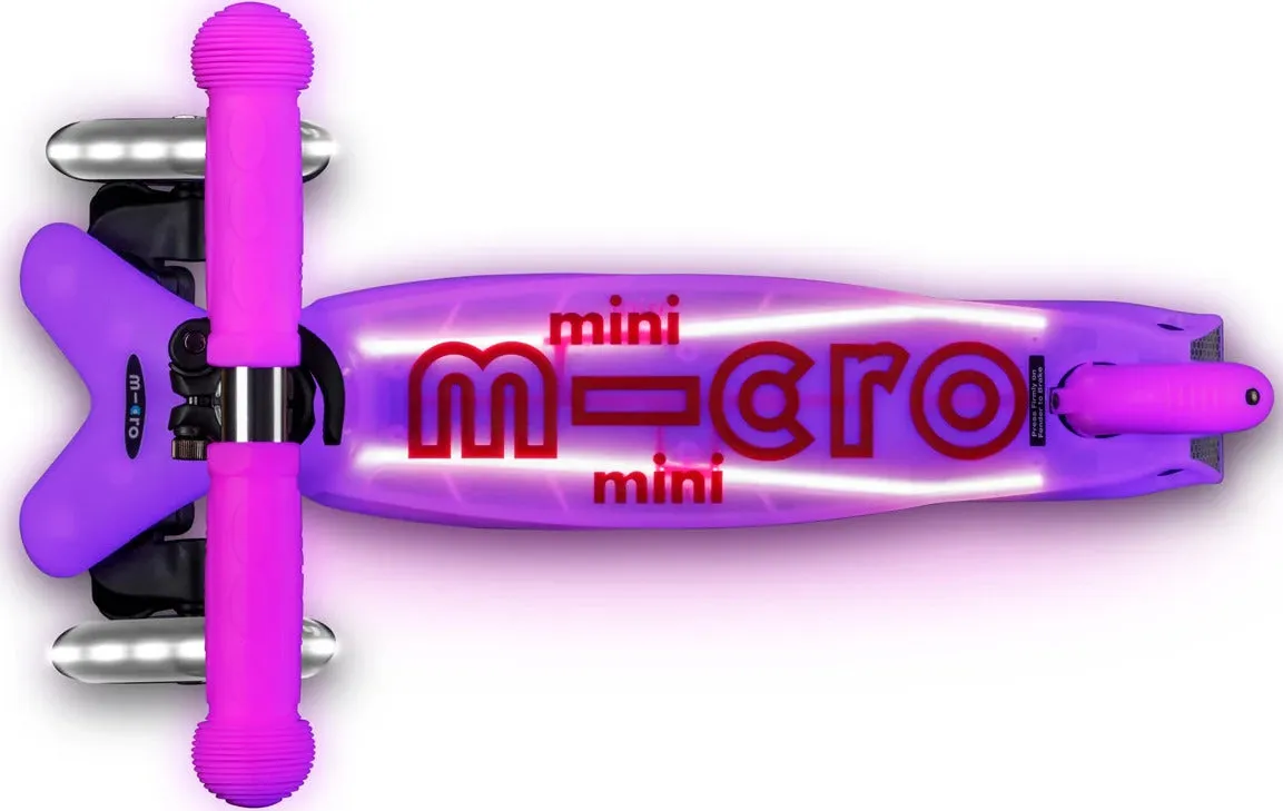 Micro Mini Glow Plus LED Frosty Pink Scooter