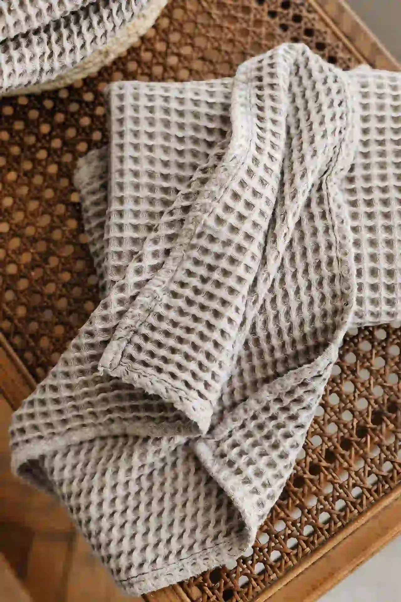 Neunest Waffle Cotton – Modal Towel Set – Warm Gray