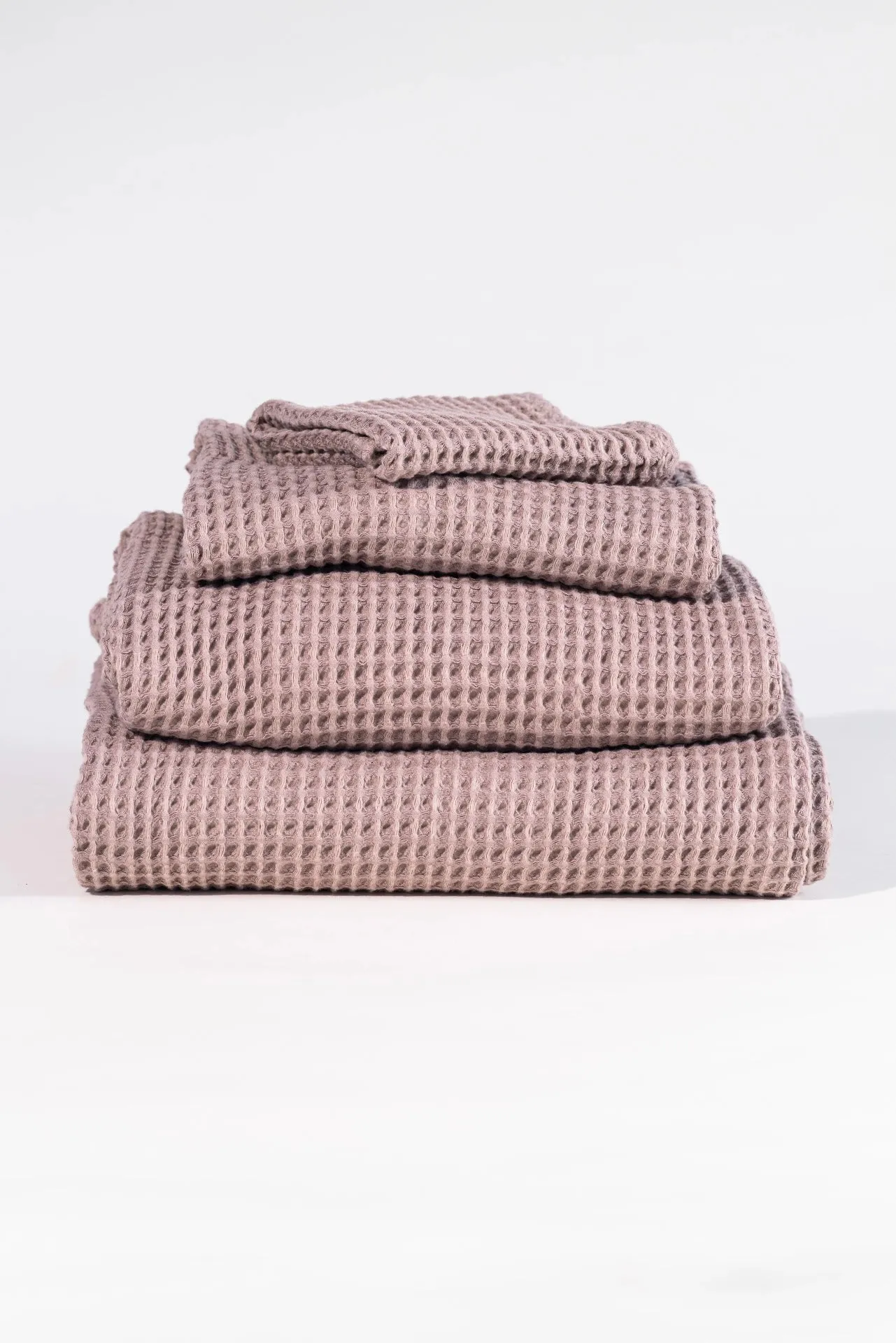 Neunest Waffle Cotton – Modal Towel Set – Warm Gray