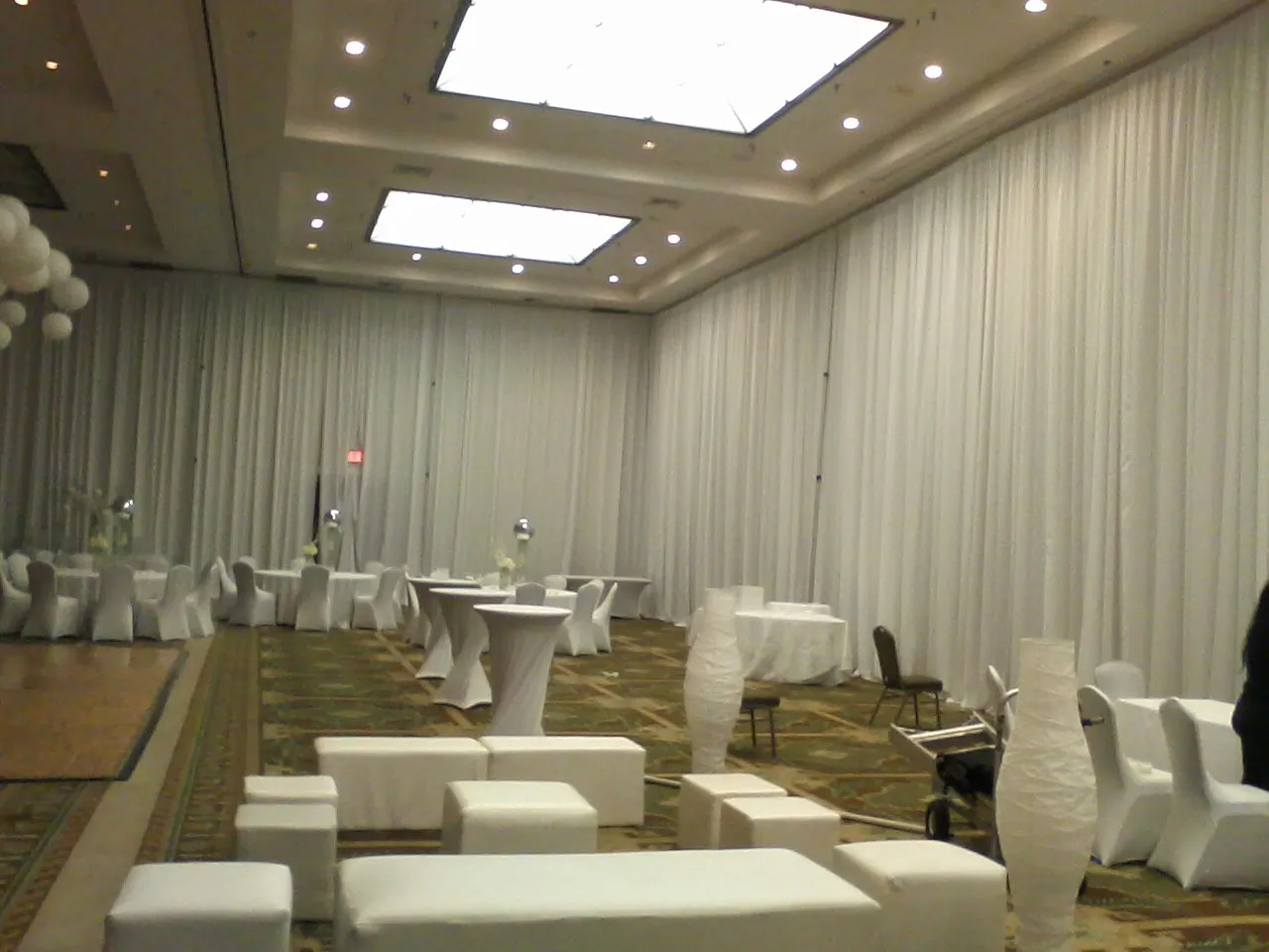 Pipe & Drape with White Curtain