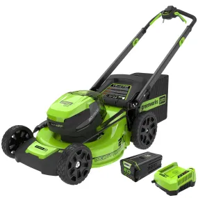 Pro 80V 21-inch Cordless Battery Self-Propelled Lawn Mower with 5.0Ah Battery & Rapid Charger