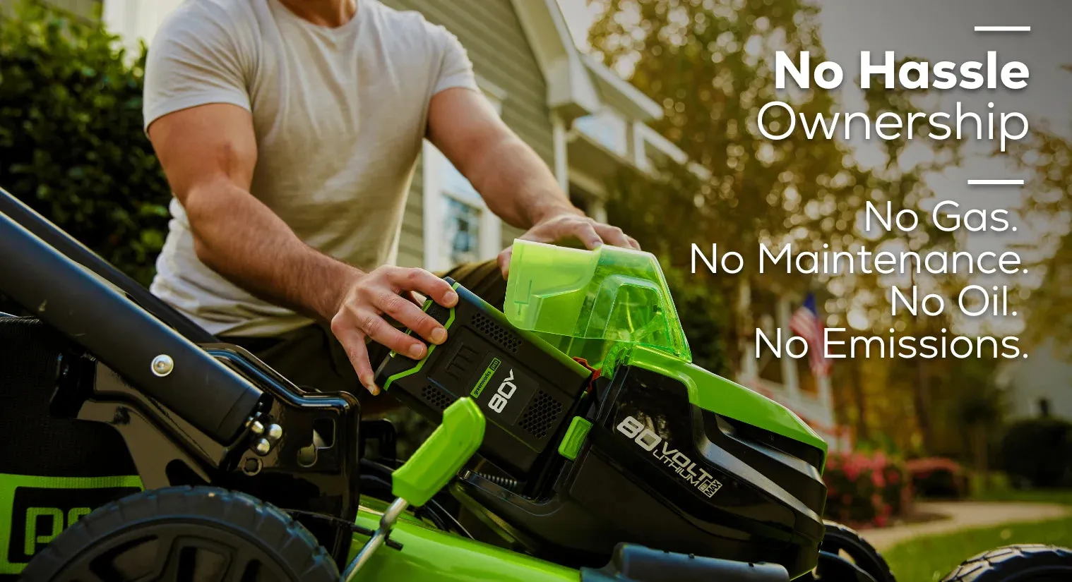 Pro 80V 21-inch Cordless Battery Self-Propelled Lawn Mower with 5.0Ah Battery & Rapid Charger