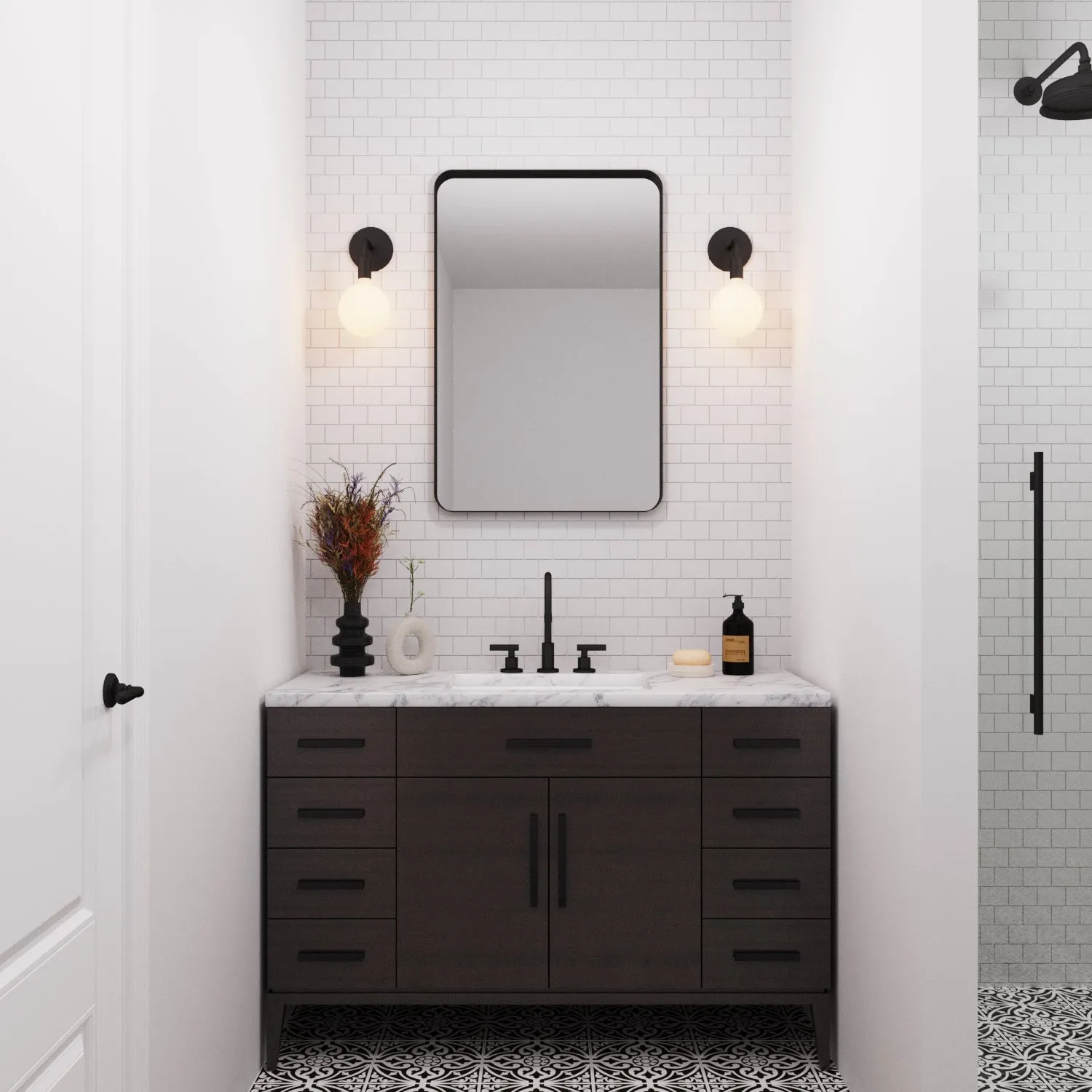 Prospect Curved Wall Sconce, Matte Black