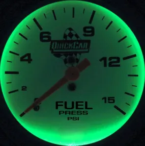QuickCar Extreme Fuel Pressure Gauge w/ Built-In LED Warning Light - 2-5/8"