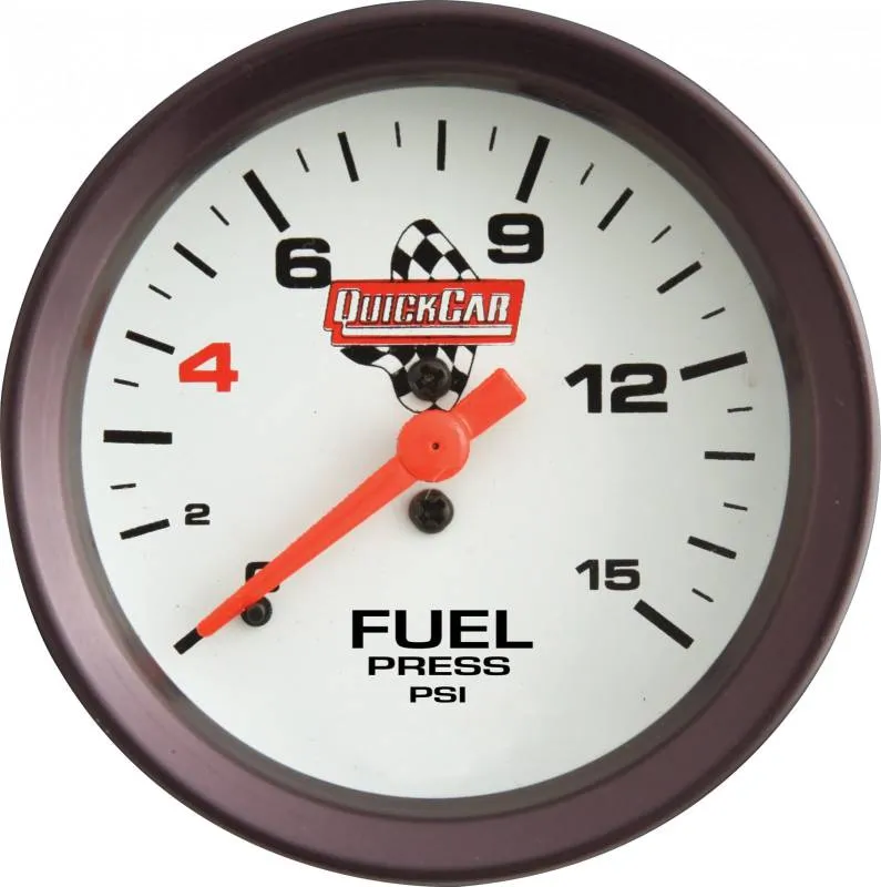 QuickCar Extreme Fuel Pressure Gauge w/ Built-In LED Warning Light - 2-5/8"