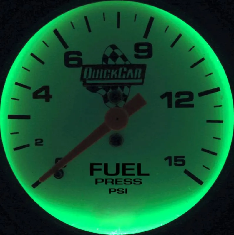 QuickCar Extreme Fuel Pressure Gauge w/ Built-In LED Warning Light - 2-5/8"