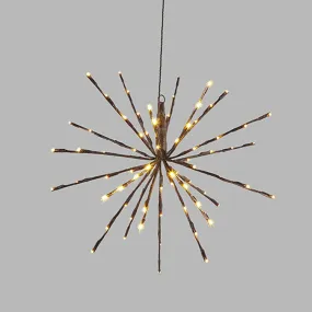 Raz Imports 2022 Lights Brown Starburst Lights W/ Warm White Led Lights