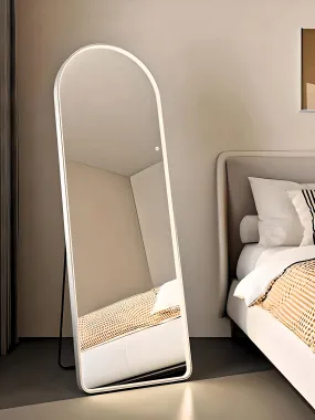 Stunning Half Round LED Metal Standing Mirror