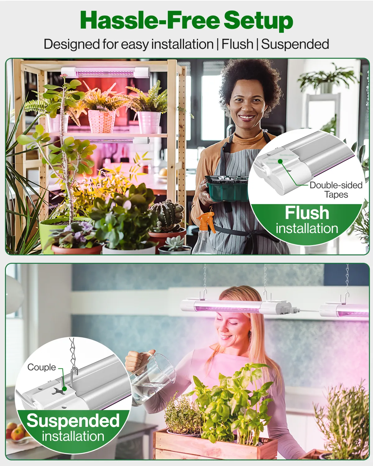 SuncoGrow, LED Grow Light, 1ft, 10W Full Spectrum, Linkable
