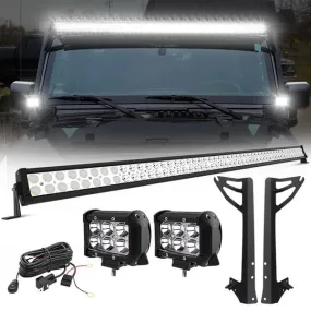 Suparee Jeep 52" Light Bar & Work Lights KIts for Wrangler 2007-2018 JK