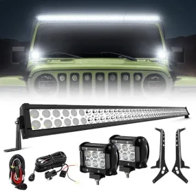 Suparee Jeep Wrangler 52" Light Bar & Work Lights& & All Brackets for 2018-2022 JL JLU