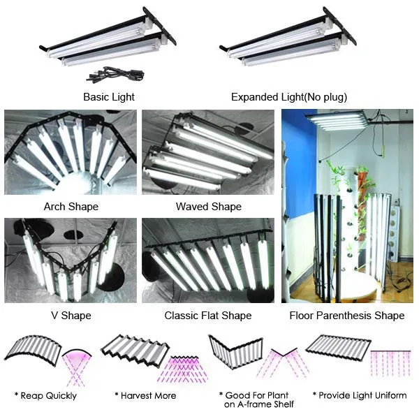 TheLAShop T5 Grow Light 4 foot Fluorescent Grow Light 2-Tube