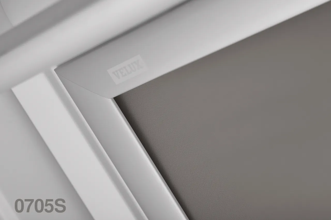 VELUX DSL SOLAR Powered Blackout Roller Blind (Brushed Aluminium Trim)