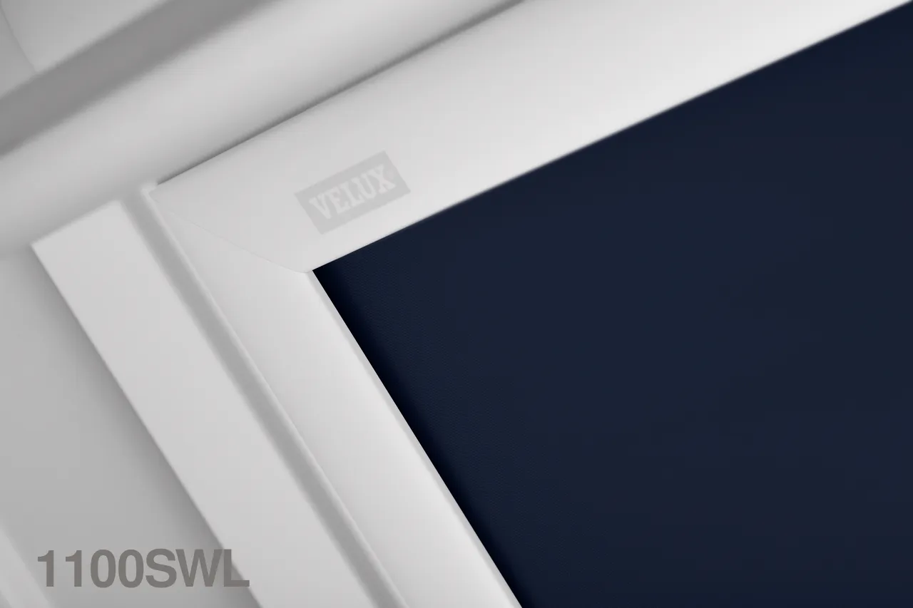 VELUX DSL SOLAR Powered Blackout Roller Blind (White Trim)