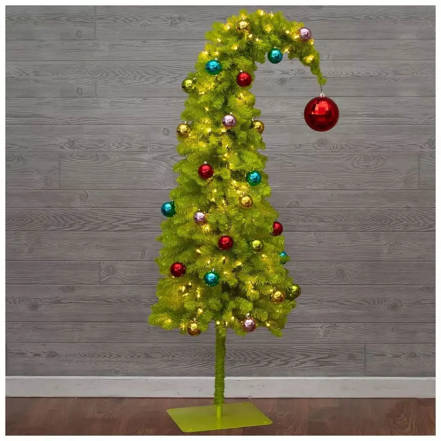 versatile Vickerman Whimsical 5' Lime Green Tinsel Artificial Christmas Tree with 100 Clear Lights