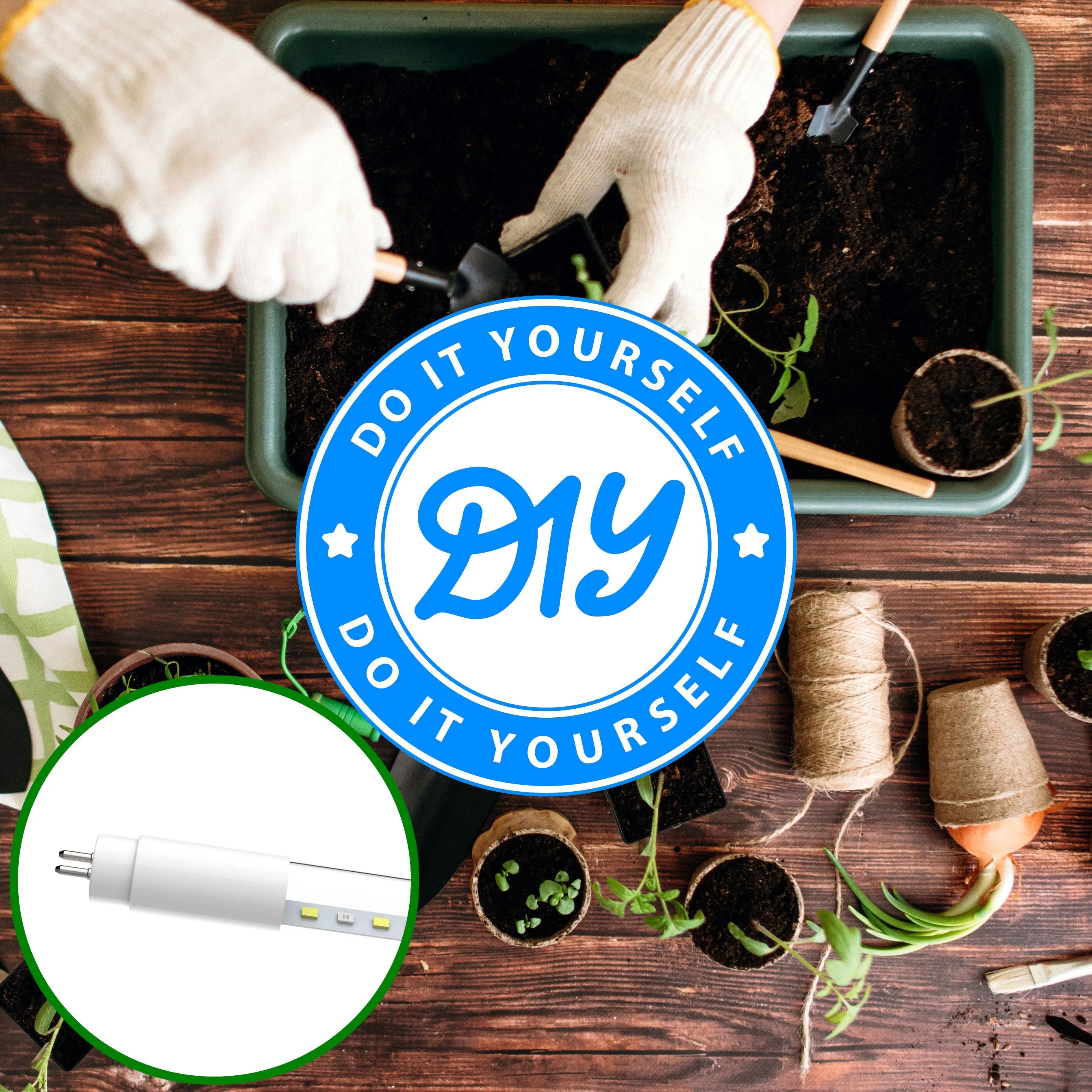 Virigrow 26-Watt T5 E13 Type-A Double-End LED Grow Light Bulb Tube (1-Pack)