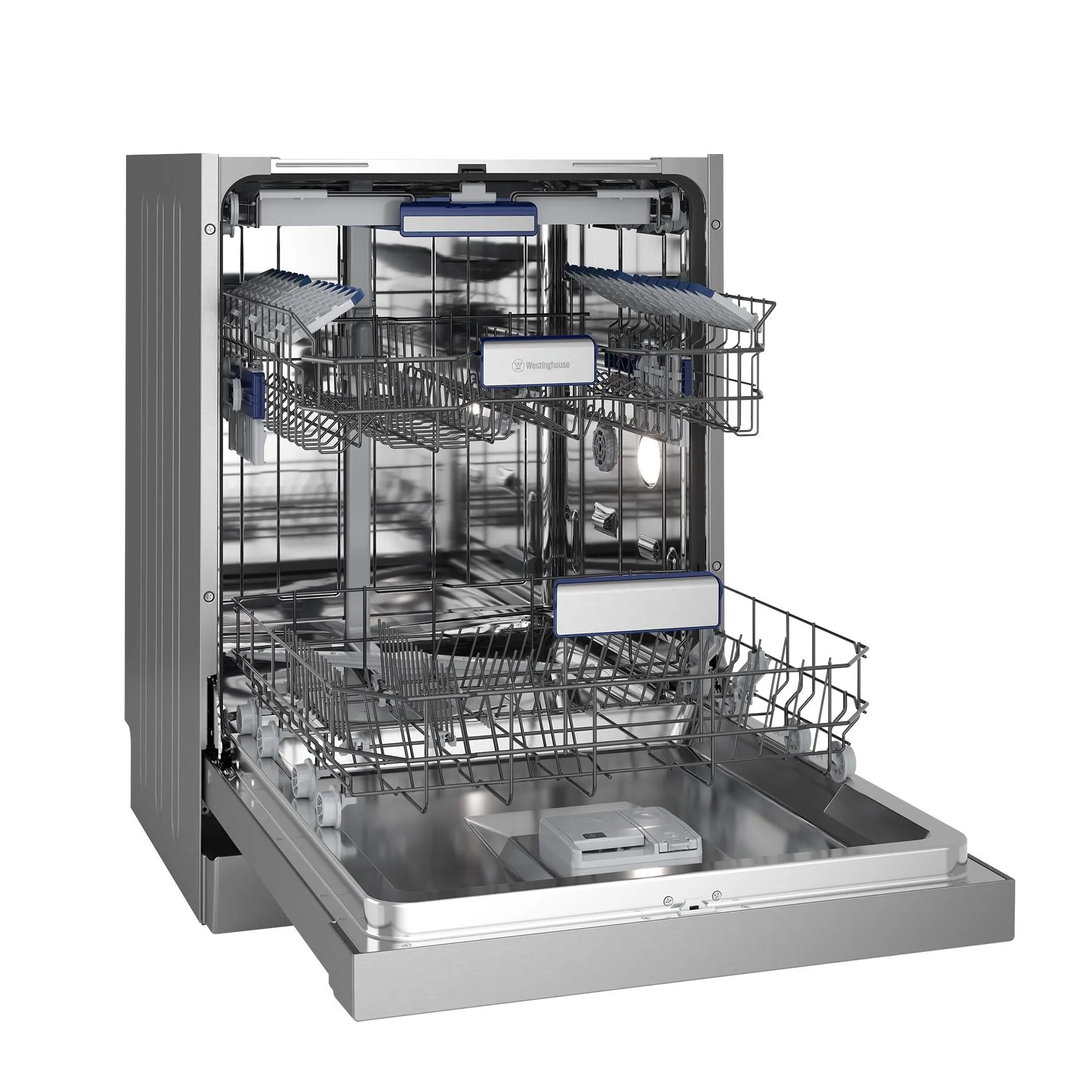 Westinghouse WSU6608XB 15-Place Setting Freestanding Auto Door-Steam Underbench Dishwasher (Stainless Steel)