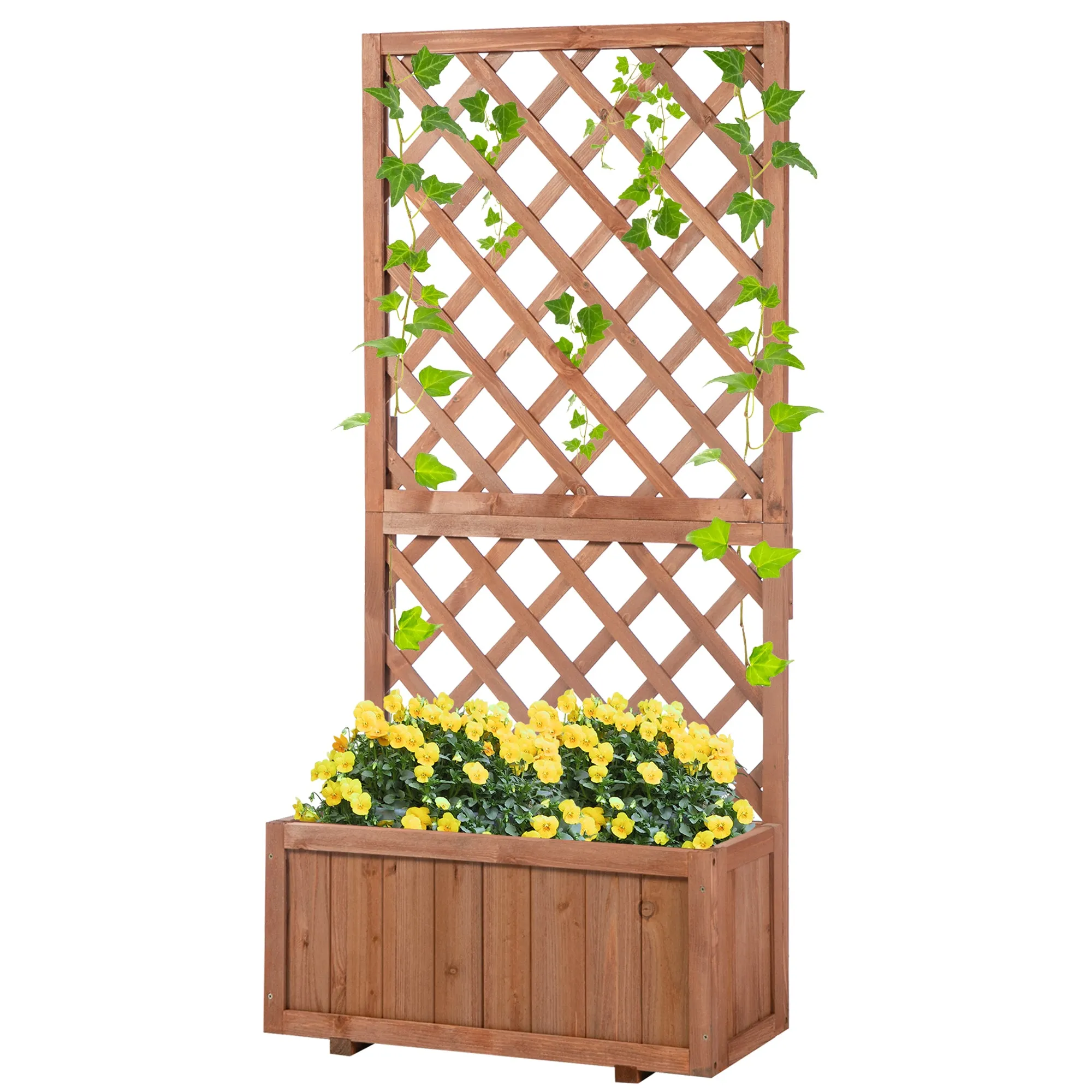Wooden Gardening Display Flower Planter Stand Trellis Shelf , 72.5L x 31.5W x 149.5H