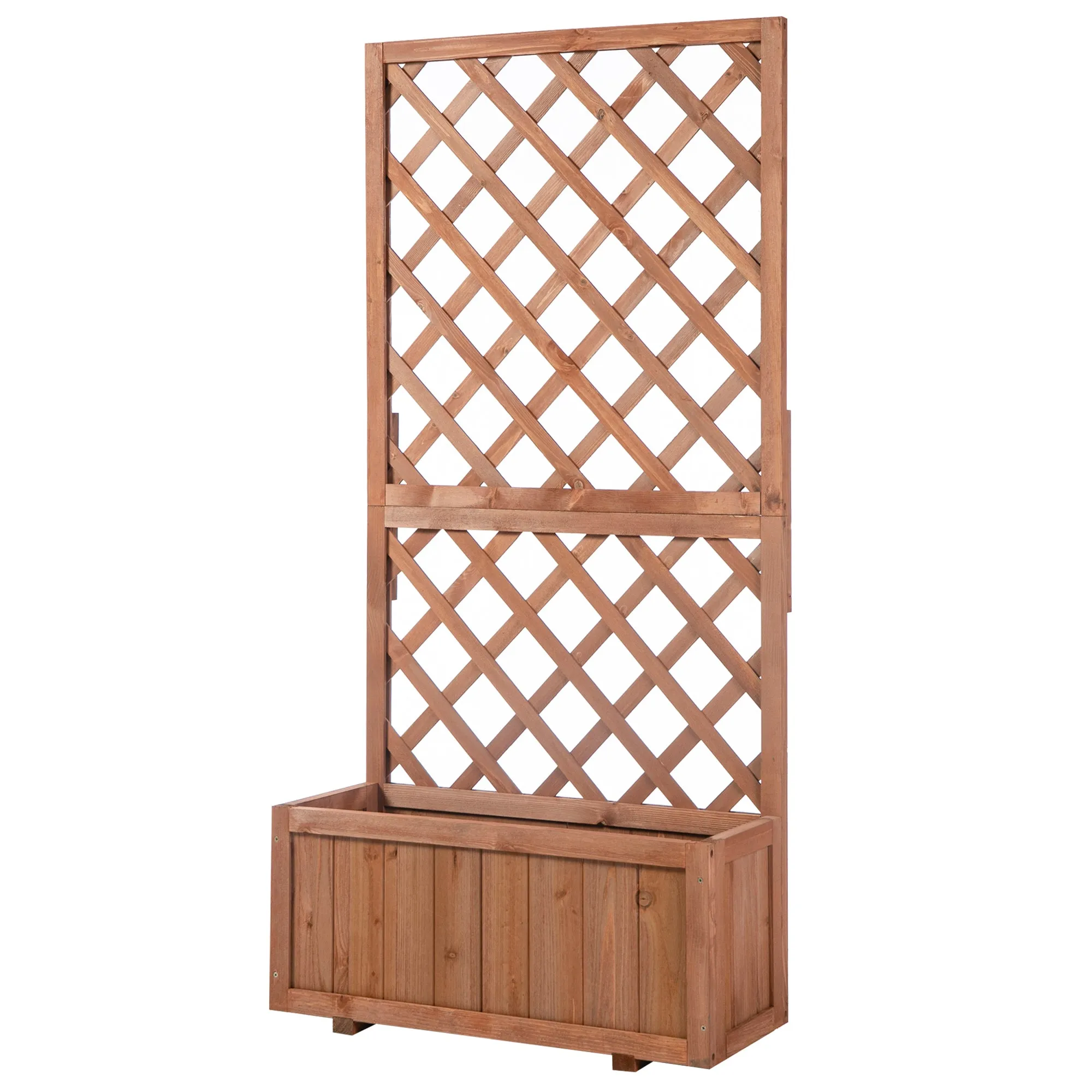 Wooden Gardening Display Flower Planter Stand Trellis Shelf , 72.5L x 31.5W x 149.5H