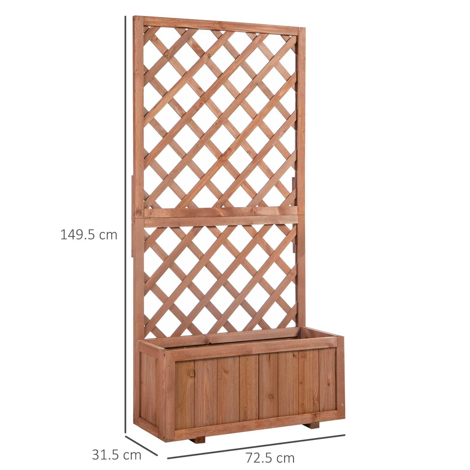 Wooden Gardening Display Flower Planter Stand Trellis Shelf , 72.5L x 31.5W x 149.5H