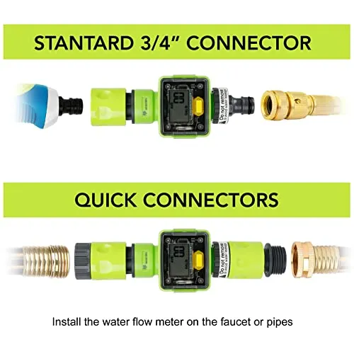 Worth 4 Measure Modes Digital Water Flow Meter orbit sprinkler timer