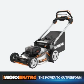Worx Nitro 40V Cordless 21" Self-Propelled Lawn Mower with Brushless Motor and Rear Wheel Drive